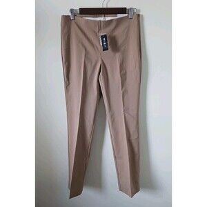 White House Black Market Womens Slim Side Zip Career Camel Pants Size 6R